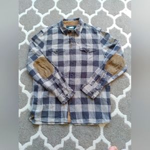 Men's Roots Flannel Size Large *EUC* Grey & Brown.